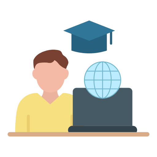 Distance learning computer studying course icon Distance learning computer studying course icon