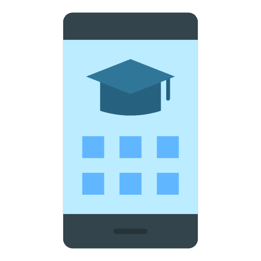 Education app distance mortarboard smartphone icon Education app distance mortarboard smartphone icon