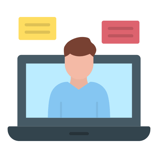 Lecturer online video communications icon Lecturer online video communications icon