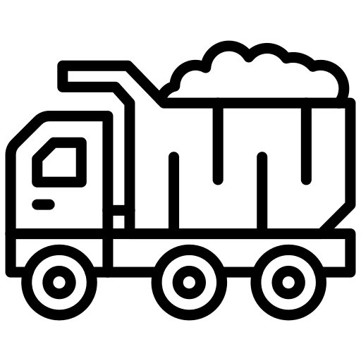 Dump truck dumper truck loader construction and tools icon