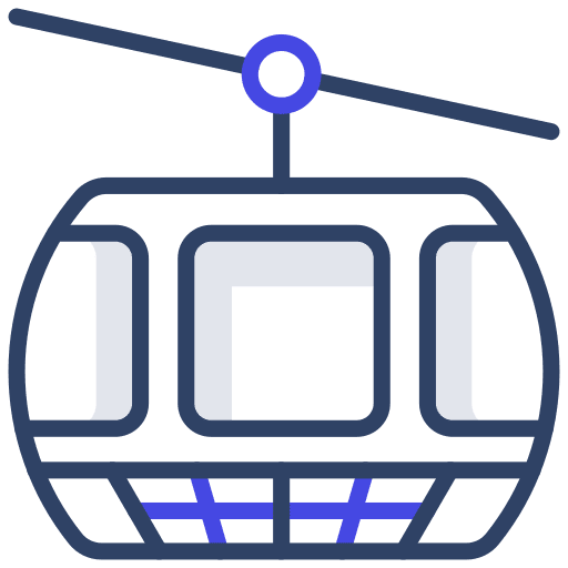 Cable car cabin transportation ski resort icon
