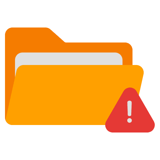 Folder security data storage warning icon