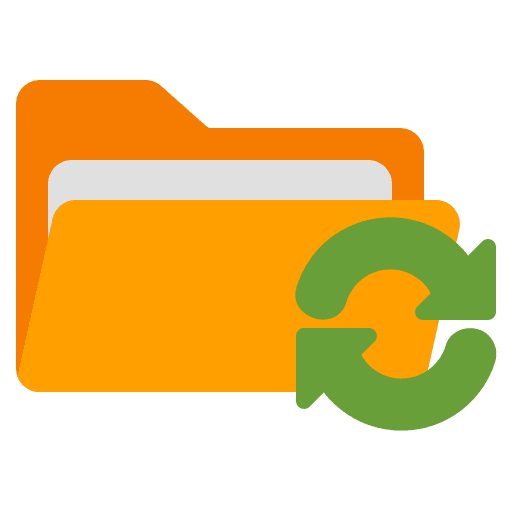 Folder files and folders file storage synchronize icon Folder files and folders file storage synchronize icon