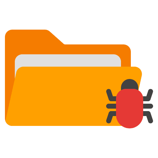 Infected folder file storage malware virus icon Infected folder file storage malware virus icon