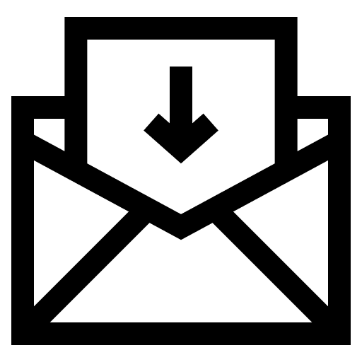 Email message down arrow communications icon