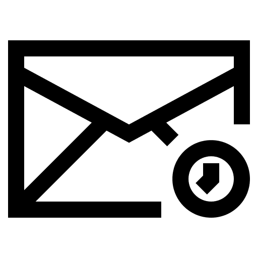 Email time and date envelope email icon