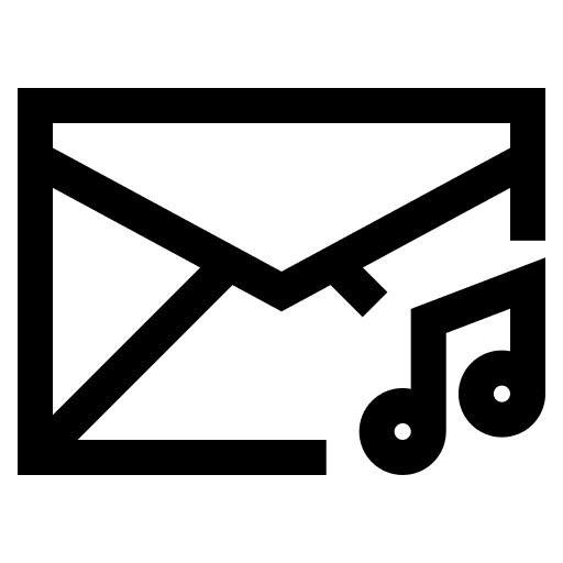 Email mail audio music icon Email mail audio music icon