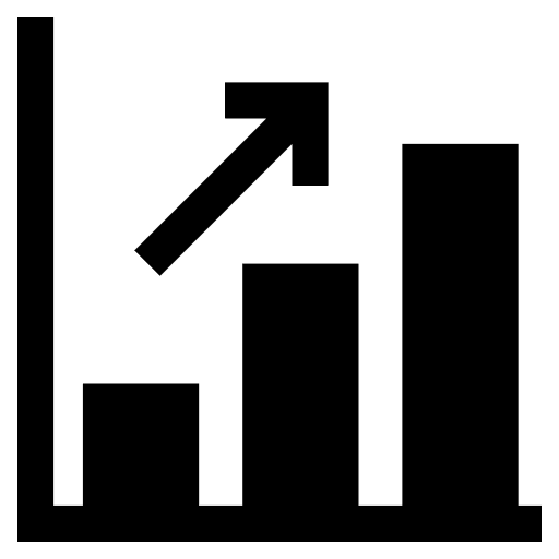 Bar graph business and finance up arrow benefit icon Bar graph business and finance up arrow benefit icon