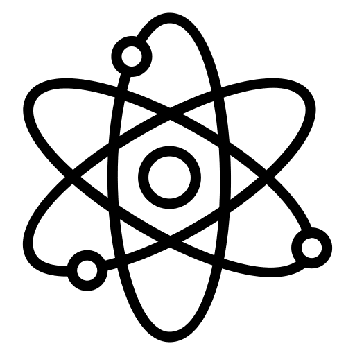 Atom education physics atomic icon
