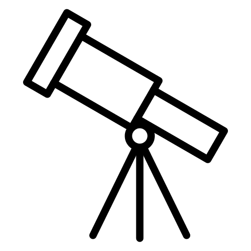 Telescope view science observation icon