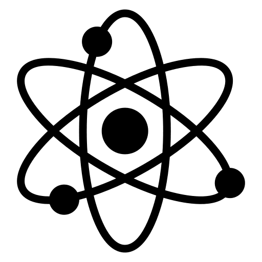 Atom nuclear atom physics icon