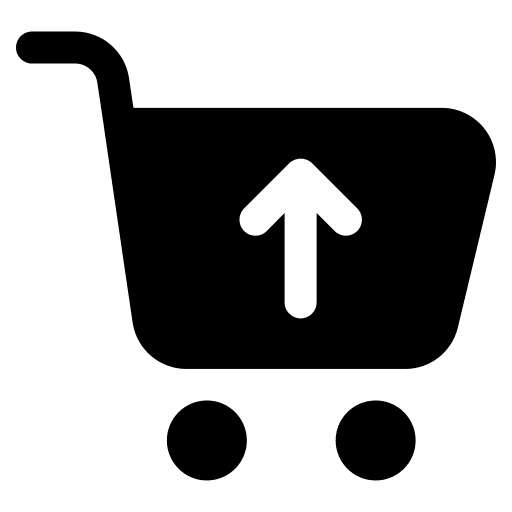 Shopping cart commerce and shopping refund up arrow icon