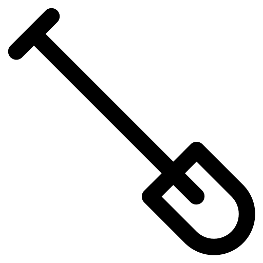Shovel farming and gardening equipment shovel icon