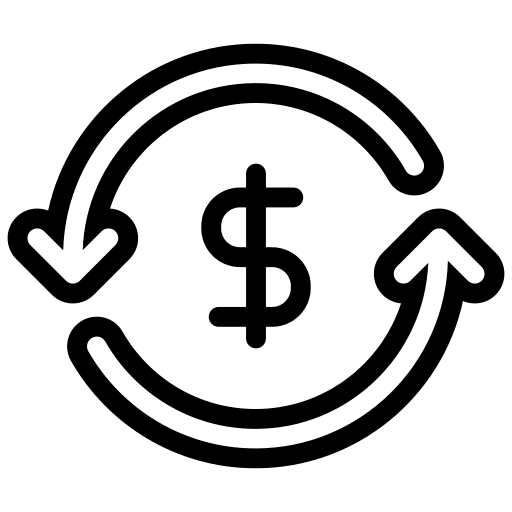 Refund money bank business icon