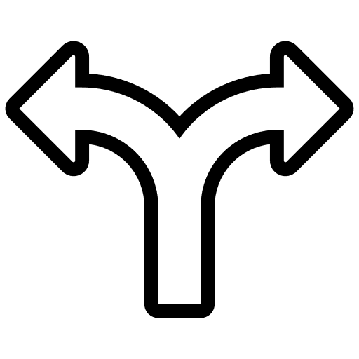 Two ways right sign arrows icon