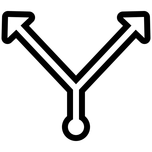 Two ways up right up left interface icon