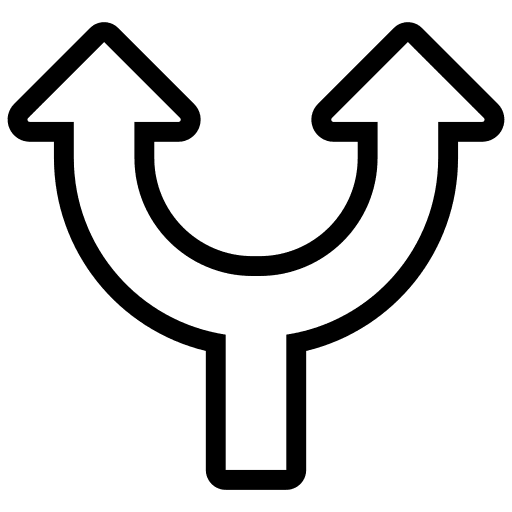 Two ways arrows sign up left icon Two ways arrows sign up left icon
