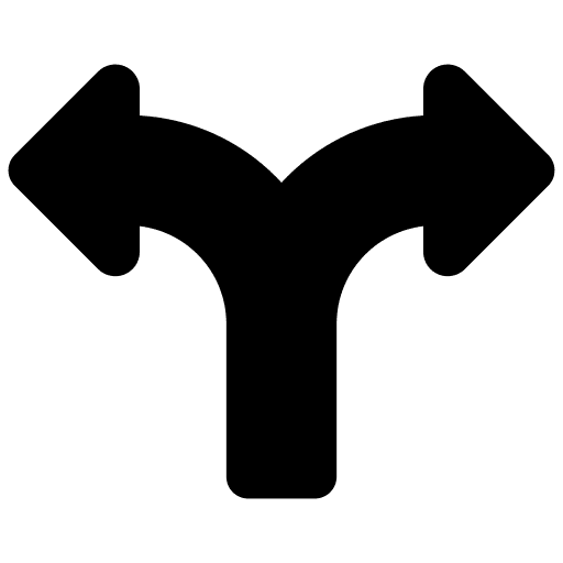 Two ways sign right arrows icon