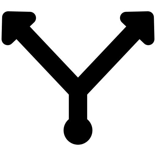 Two ways up left sign two ways icon