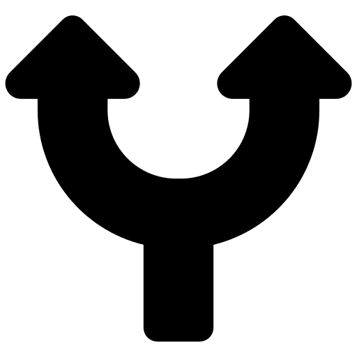 Two ways up right up left interface icon Two ways up right up left interface icon