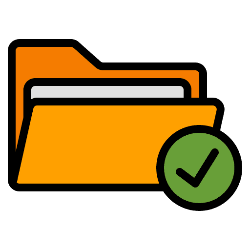 Folder done verified files and folders icon
