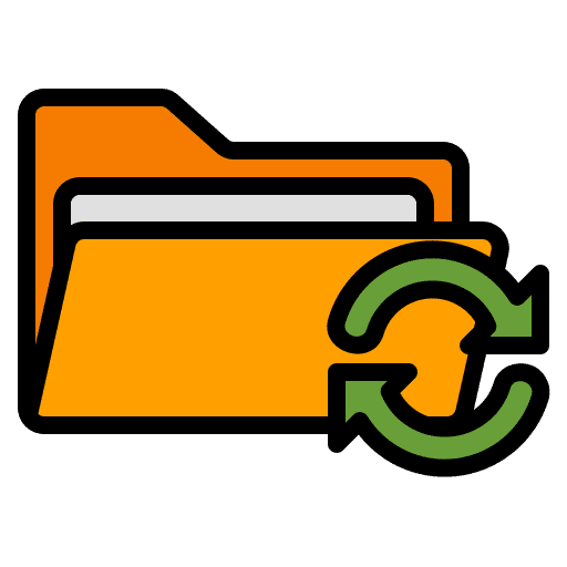 Folder circular arrows synchronize file storage icon Folder circular arrows synchronize file storage icon