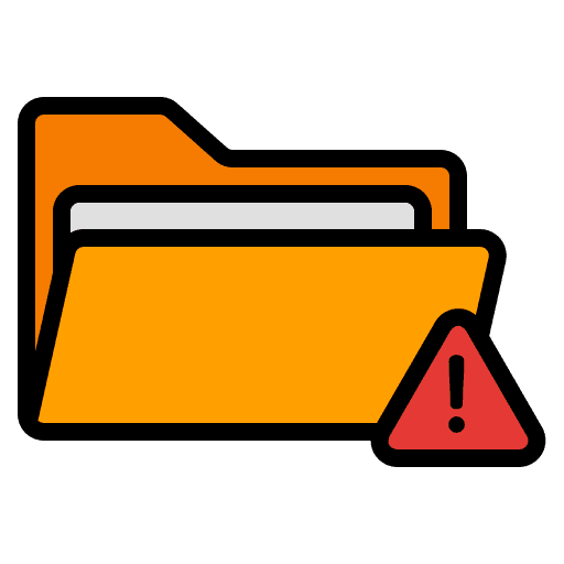 Folder data storage folder alert icon Folder data storage folder alert icon