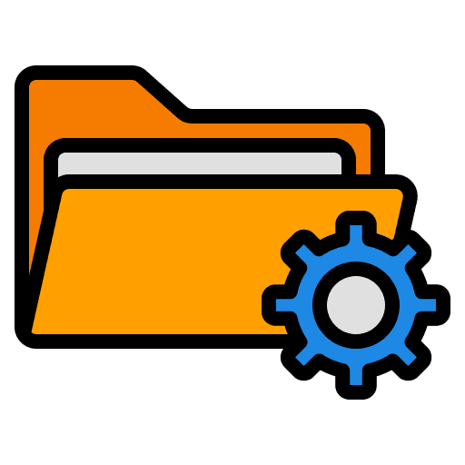 Folder file storage data storage setting icon Folder file storage data storage setting icon