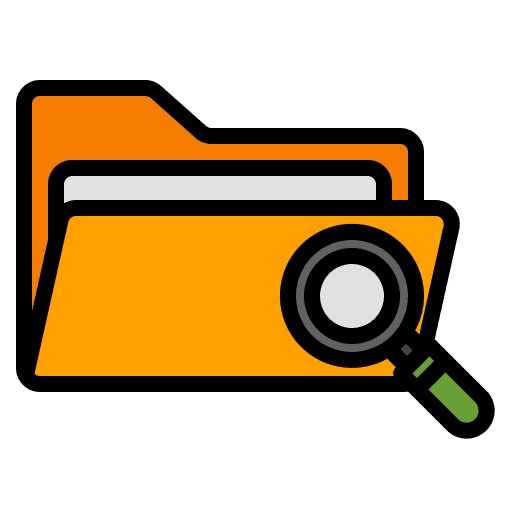 Folder magnifier file storage files and folders icon