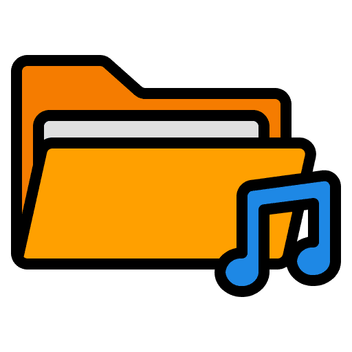 Folder multimedia musical note data storage icon Folder multimedia musical note data storage icon
