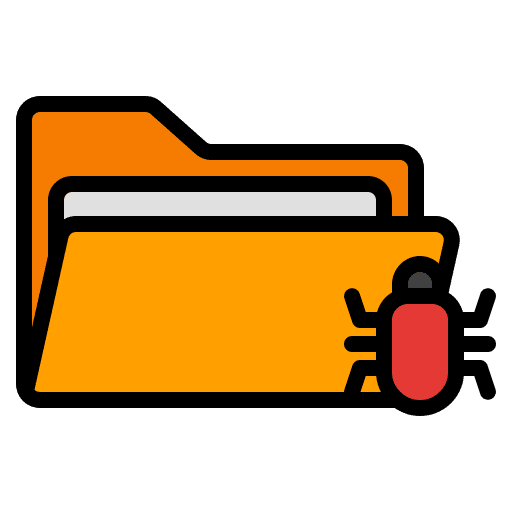 Infected folder virus security malware icon Infected folder virus security malware icon