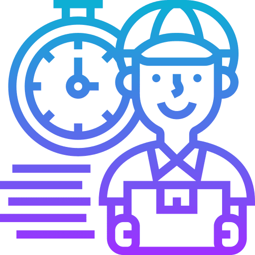 Express man delivery service box icon