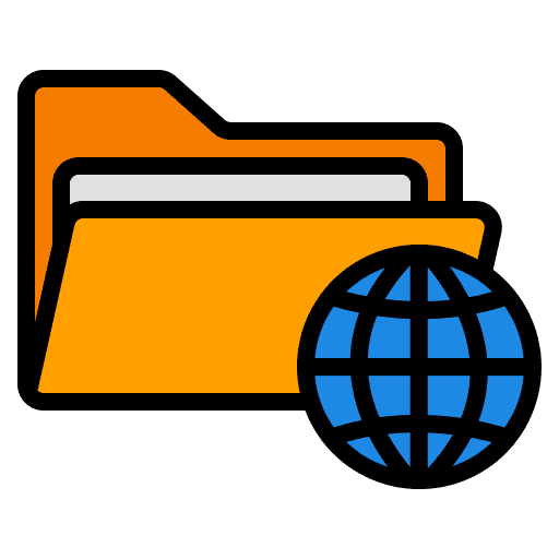 Folder data storage globe grid files and folders icon Folder data storage globe grid files and folders icon