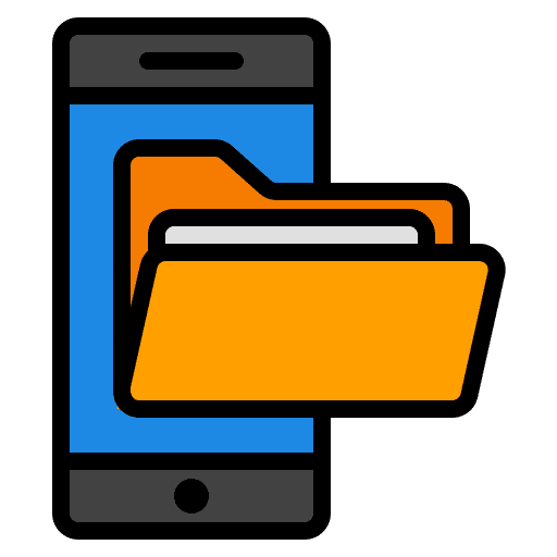 Folder document file storage smartphone icon Folder document file storage smartphone icon
