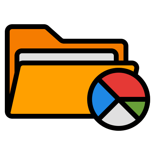 Folder pie cart business files and folders icon Folder pie cart business files and folders icon