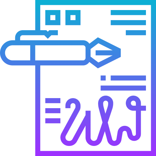 Signature sign document shipping and delivery icon
