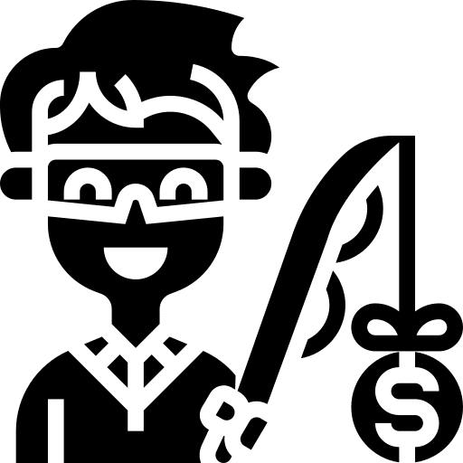 Fishing business and finance fishing scam icon