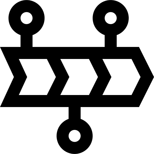 Timeline chart arrow circle icon