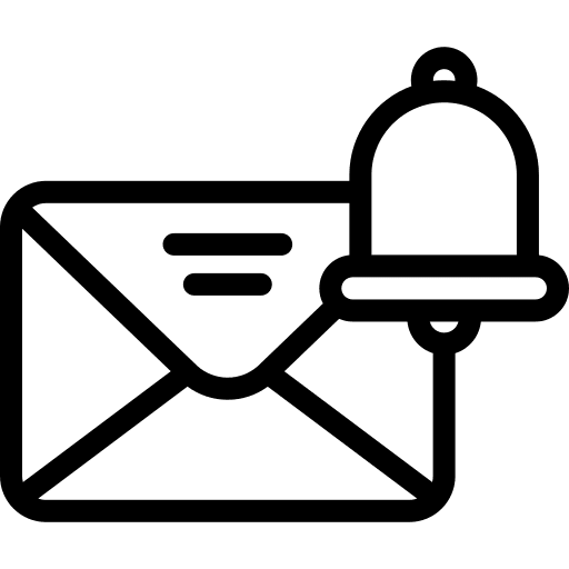 Notification bell bell email envelope icon