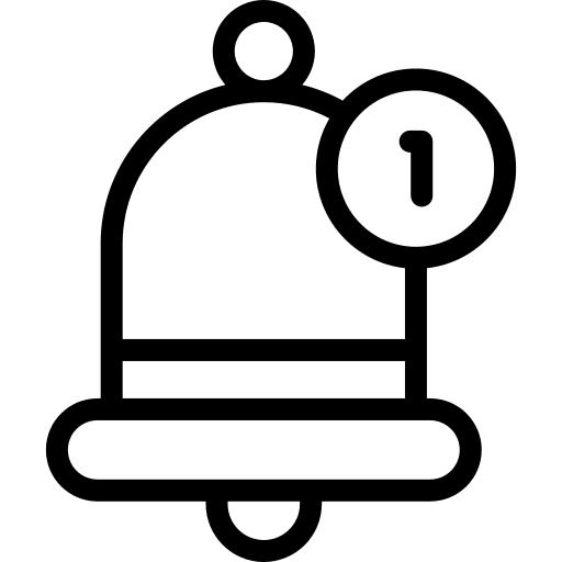 Notification bell message interface alarm icon