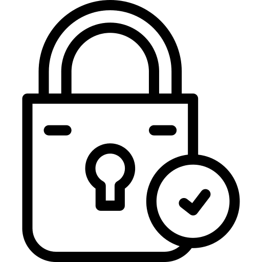 Padlock check padlock approval icon