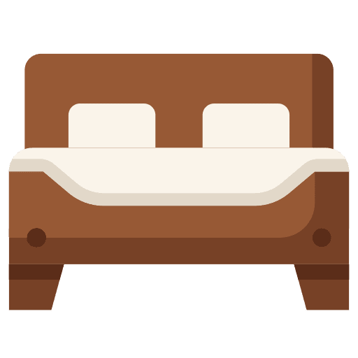 Bed bedroom furniture and household living icon Bed bedroom furniture and household living icon