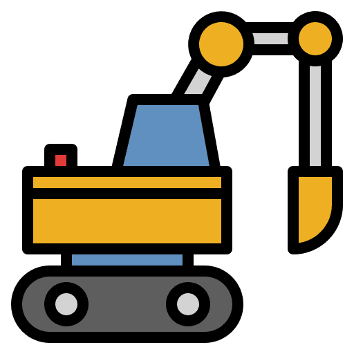 Excavator bulldozer mining backhoe icon Excavator bulldozer mining backhoe icon