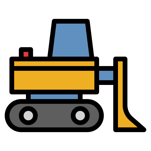 Bulldozer mining excavator civil engineering icon Bulldozer mining excavator civil engineering icon