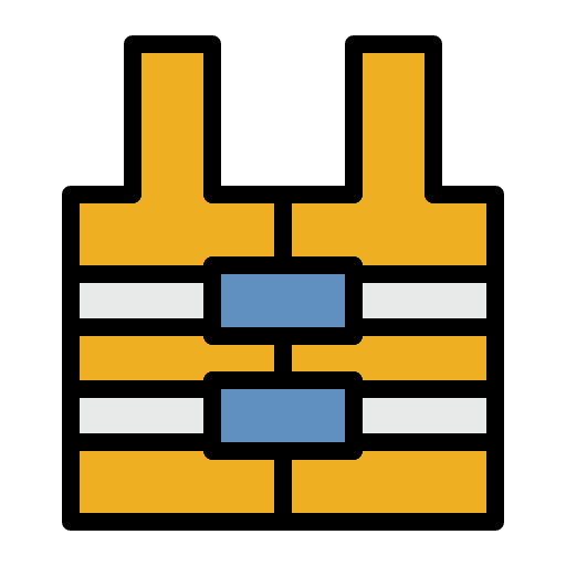 Life vest labour equipment construction tools icon Life vest labour equipment construction tools icon