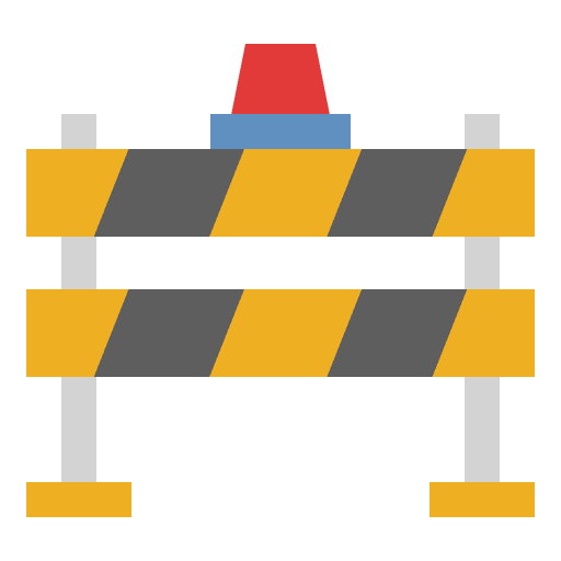 Road barrier worker warning sign construction tools icon Road barrier worker warning sign construction tools icon