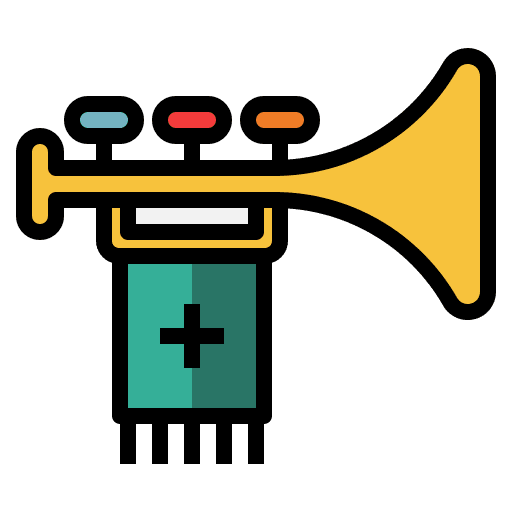 Trumpet medieval jazz horn icon Trumpet medieval jazz horn icon