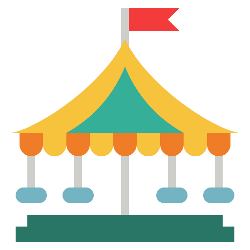 Carousel fun amusement park carousel icon