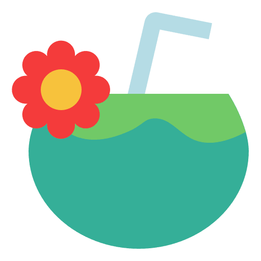 Coconut beach fruit holidays icon