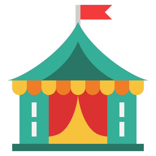 Circus fair fairground show icon Circus fair fairground show icon